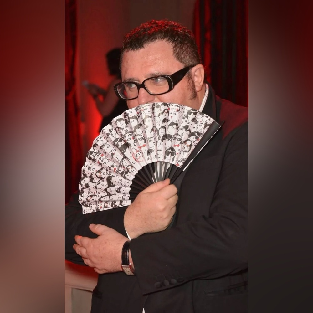 Lanvin 120 Anniversary authentic fan black wood Alber Elbaz